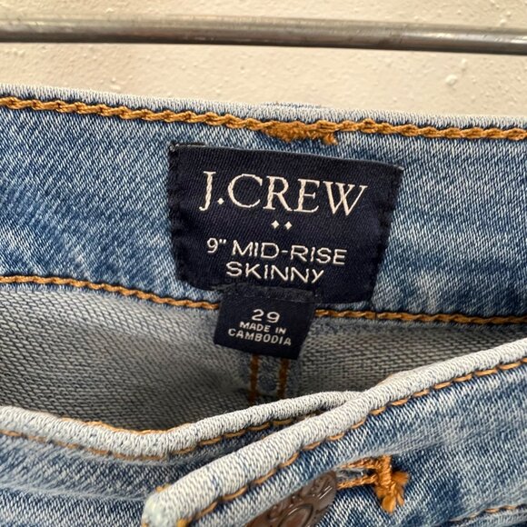 J Crew Mid Rise Skinny Jeans 29 Signature Stretch Blue 5 Pocket BF846 31" Waist - Picture 4 of 7